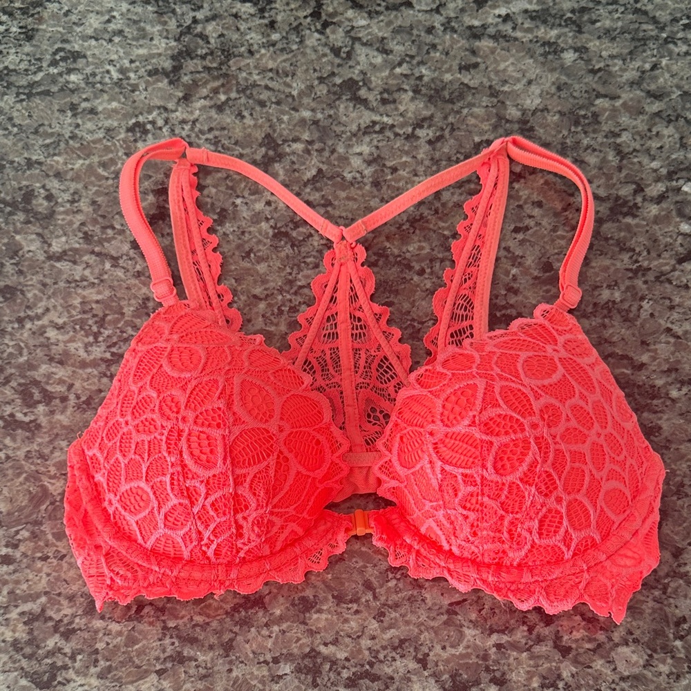Victoria’s Secret PINK Lace Coral Bra